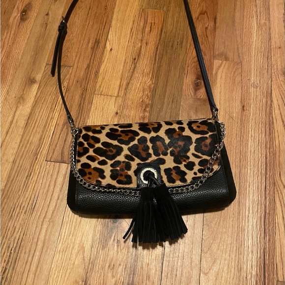 Kate Spade Ocelot/leopard Calf Hair Evening Clutch Tassel Purse - Picture 5 of 11